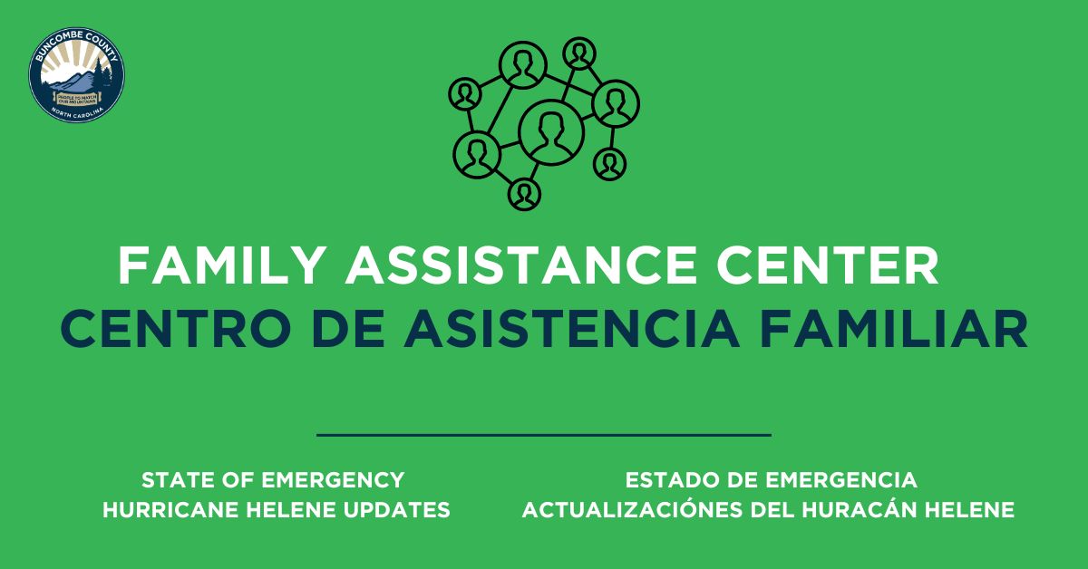 Family Assistance Center of Buncombe Co. Register of Deeds assisting with relief efforts for Hurricane Helene.